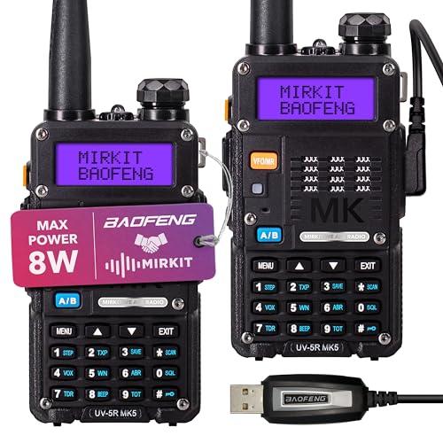 2 X BAOFENG MK5 8 Watt Max Power VHF/UHF Mirkit Edition 2025 Full Kit Ham Radio con cavo di programmazione Baofeng