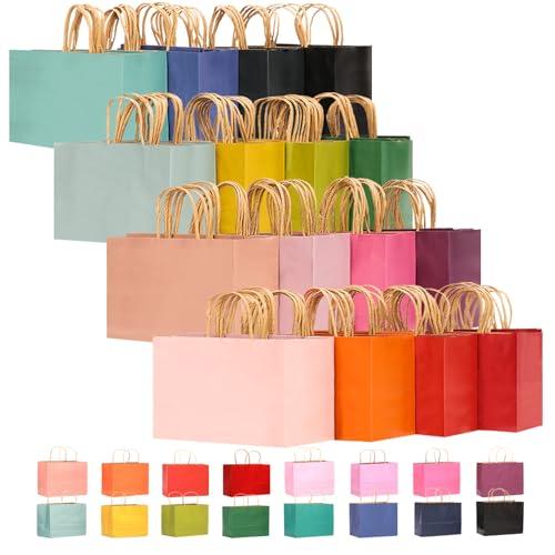 Gcardist 32 sacchetti di carta da regalo, 32 x 25 x 11 cm, grandi sacchetti regalo con manici, 16 diversi colori per anziani (12,6 x 10 x 4,3 pollici, larghi)