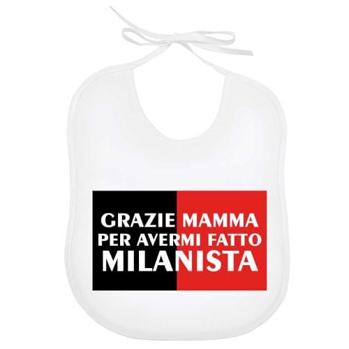 La Ruotante Bavaglino bavetta grazie mamma mi hai fatto milanista neonato idea regalo