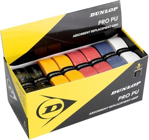Dunlop Sports Impugnatura di Ricambio PRO PU Squash, Multicolore, 24 Pezzi