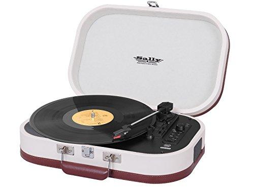 Trevi TT 1020 BT Giradischi Vintage Portatile a Valigetta con Lettore Vinili 33/45/78 Giri, MP3, USB, AUX-IN, Encoding, Batteria Ricaricabile e Altoparlanti Stereo Incorporati, Design Retrò, Beige