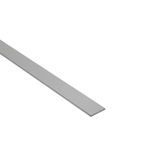 Profilo Piatto in Alluminio da 2 Metri | Finitura Cromo Lucido e Satinato | 6 Misure Disponibili per Rifiniture Perfette (Cromo Satinato, 10 x 2 mm)