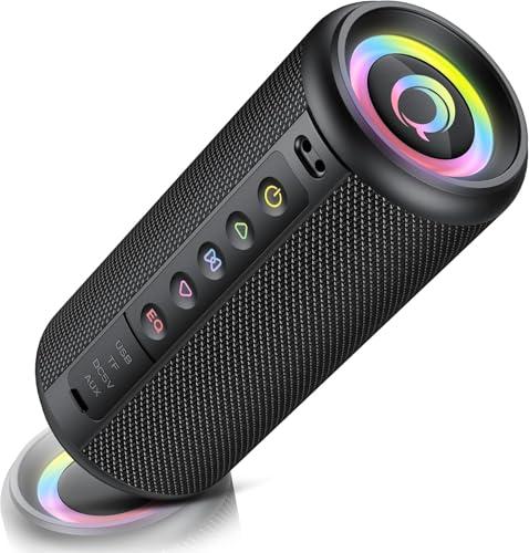 Cassa Bluetooth Portatile Potente 20W, Altoparlante bluetooth 5.4 con 3 modalità EQ, 20 Ore di Autonomia, Luci RGB, IP7 Impermeabile Speaker Supporto TWS, Micro-Con, AUX/TF Card per Esterno Festa