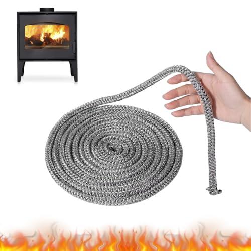 Guarnizione Stufa a Pellet 6 mm x 2.5 m Guarnizione Stufa a Legna Guarnizione Camino in Fibra di Vetro Guarnizione Vetro Stufa a Pellet Fibra di Vetro per Caminetto Stufe Porta del Forno (Φ6mm x 2.5m)