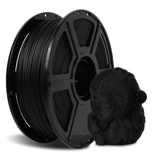 FLASHFORGE Filamento PLA in fibra di carbonio da 1,75mm, filamento per stampanti 3D in PLA rinforzato con fibra di carbonio, bobina da 1kg, alta resistenza e alta resistenza all'abrasione(PLA CF-Nero)