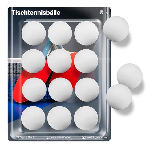 TK Gruppe Timo Klingler 12x Palline da Ping Pong 40mm Bianche – Set Tennis Tavolo per Allenamento e Gara – Palline Resistenti per Uso Interno ed Esterno