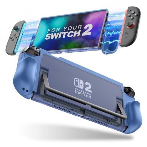 TiMOVO Custodia Agganciabile per Nintendo Switch 2 2025, Custodia Protettiva in TPU Grip con Design Joycon a Sgancio Rapido per Switch 2, Copertura Rigida Antigraffio e Antiurto per Console, Blu
