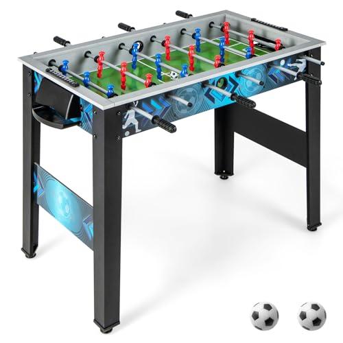 COSTWAY Calcio Balilla per Bambini e Adulti, Tavolo da Calcio con 2 Palloni, Manico Liscia, 18 Giocatori Realistici, Mini Calcetto con Versatile per Sala Giochi, Ufficio e Festa, 95 x 53,5 x 76,5 cm
