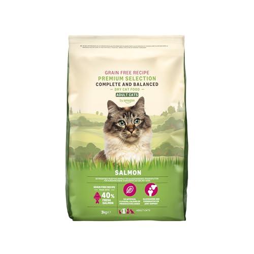Marchio Amazon - Lifelong - Alimento secco per gatti adulti con salmone fresco, ricetta senza grano - 3kg
