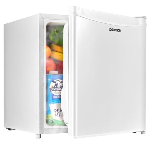 Upstreman Mini Frigo con Congelatore 46L, Silenzioso, Porta Reversibile, Termostato Regolabile, Risparmio Energetico, Frigorifero Piccolo da Ufficio, Camera, Hotel, Bianco -FR17