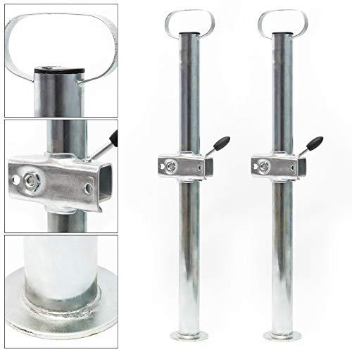 Wiltec Piede stabilizzatore per rimorchio Carrello appendice 2 pz. 700 mm x Ø 48 mm con morsa di Supporto