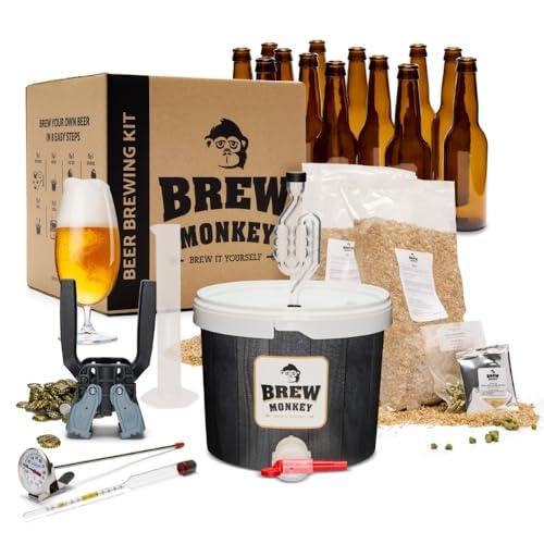 Brew Monkey® Kit Per Fare La Birra Bionda | Kit Luxe 5 L | 6,4% VOL. | Kit Per La Produzione Di Birra A Casa | Idee Regalo Uomo | Kit Birra | Regali Uomo Originali | Regalo Uomo Natale