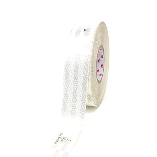 Finest Folia Nastro riflettente Diamond Grade 983 Scotchlite per contrassegnare bordi dei veicoli larghezza 50 mm pellicola adesiva per bordatura (Bianco - 10, 8 m)