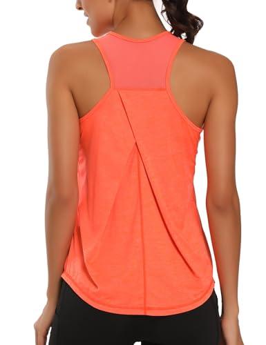 Dawnrole Palestra Donna Gym Top Senza Maniche in Rete Yoga Corsa Camicie Atletiche