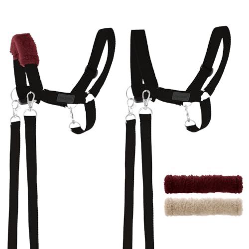 SKIPPI Cavezza per Hobby Horse - Nero, Hobby Horse Accessori, Set Redini e 2 Coperture in Pile, Taglia Unica