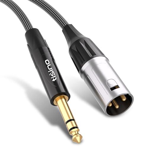 Tisino Cavo Jack a XLR, jack stereo da 6,35 mm TRS in treccia di nylon a cavo di interconnessione bilanciato maschio XLR - 1m