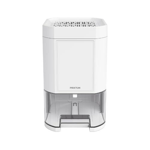 PRIXTON Deumidificatore d'aria Sahara | Deumidificatori d'umidità con spegnimento automatico, luce a LED, Capacità Deposito estraibile da 1 litro, Timer, Silenzioso per camera da letto e bagno