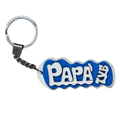 Portachiavi Personalizzato in Legno Fatto a Mano per la Famiglia - Handmade con Strati di Legno Colorati - Regalo Unico e Significativo per L'Amore Familiare (Papà tvb)