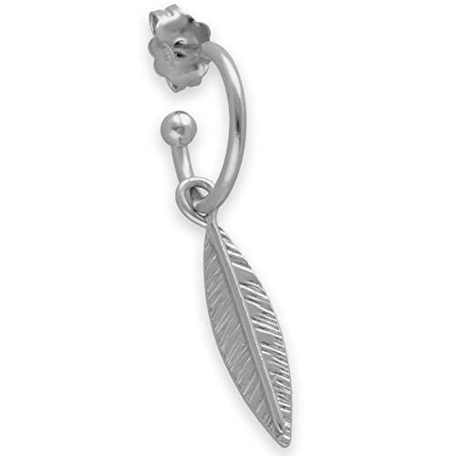 Sterling Silver Hoop orecchino fascino uomini orecchino piuma orecchino per gli uomini regalo per gli uomini gioielli gotico gotico nero Huggie Hoop orecchino uomini