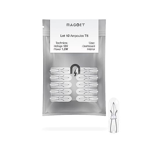 Magnet Pack 10 lampadine alogene a cuneo 12V 1.2W T5 w2x4.6d Cruscotto - Auto e Moto