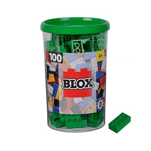 Simba 104114542 Blox, 100 mattoncini verdi per bambini dai 3 anni in su, 8 pietre, in scatola, di alta qualità, completamente compatibili con molti altri produttori