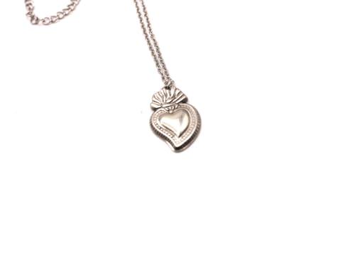 Collana cuore sacro con catena fine in acciaio