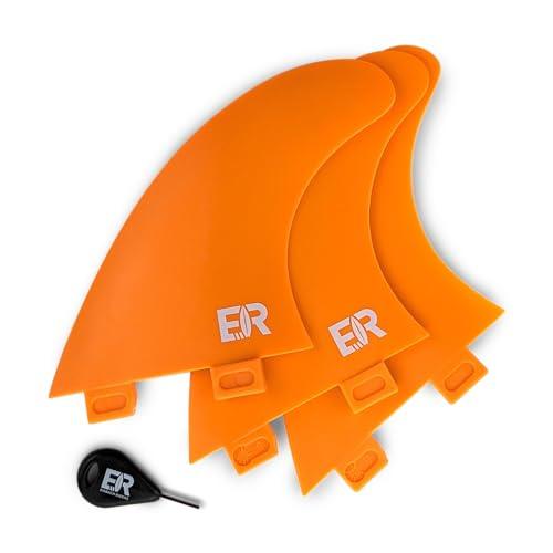 Eisbach Riders Tavola da surf FCS Thruster Fin Set con Fin Key (taglia G3 Small) – Pinne per tavola da surf e SUP (arancione)
