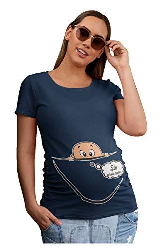 fashwork Maglietta Premaman STO arrivando - Bimbo Che esce dalla Zip - Idea Regalo
