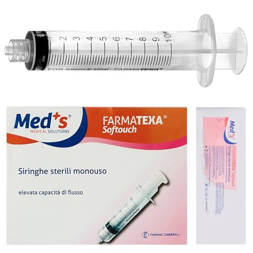100 Siringhe monouso sterili da 10 ml attacco LUER LOCK - Siringa sterile senza ago