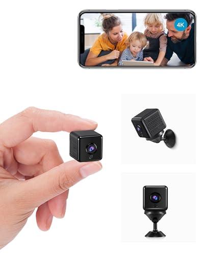 aobo Telecamera Nascosta 4K HD Mini Telecamera Wifi Interno Videocamera Sorveglianza Senza Fili Microcamere Spia Batteria Lunga Durata Spy Cam Per Bambini/Casa/Auto