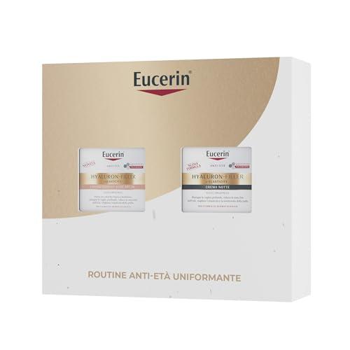 Eucerin Skincare Kit Routine Anti-Età Uniformante, Cofanetto regalo donna beauty con Hyaluron-Filler + Elasticity Crema Giorno Rosé SPF 30 50 ml e Crema Notte 50 ml per una doppia azione antimacchie