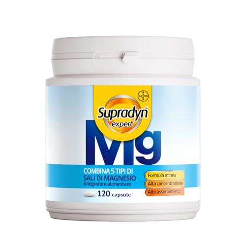 Supradyn Expert Magnesio Completo – Complesso 5-in-1 con 250 mg di Magnesio – Alta Assorbibilità – 120 Capsule – Integratore per Energia, Muscoli e Mente – Integratore Vegano