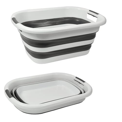 MagazziniGM Linea Compact Salvaspazio: Secchio,Catino, Bacinella, Cesto Portabiancheria Pieghevole in Silicone e Plastica,Secchiello Multiuso Casa, Campeggio (CATINO PIEGHEVOLE 26lt 55 x 40 x 24cm)