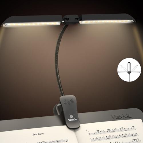 Vekkia 64 LED Ricaricabile Luce da Pianoforte Pieghevole, Lampada da Pianoforte Protezione Occhi, Portatile Professionale 5 Livelli di Luminosità x 3 Temperature di Colore, Perfetta per Pianoforte