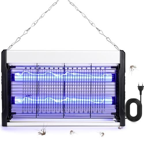 Lampada Antizanzare Electtrica ，Zanzariere Elettriche，Catena Sospensione，Facile da Pulire - Dotata di Vassoio Raccogli-Insetti e Spazzola, Ideale per Uso Domestico, Giardino Interno e Cortile
