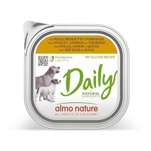 almo nature Daily con Pollo, Prosciutto & Formaggio - Ricetta Senza Glutine - Cibo Umido per Cani Adulti - Pacco da 9 x 300 g