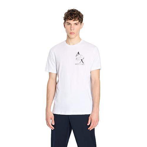 ARMANI EXCHANGE Tee With Tone-on-tone Logo, T-shirt, Uomo, Bianco, S