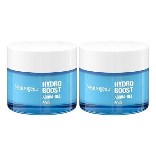 Neutrogena Hydro Boost Acqua Gel, Crema idratante viso in gel leggero a base acqua, Crema viso Acido Ialuronico per un'idratazione intensa della pelle mista e sensibile, 2 x 50 ml – Esclusiva Amazon