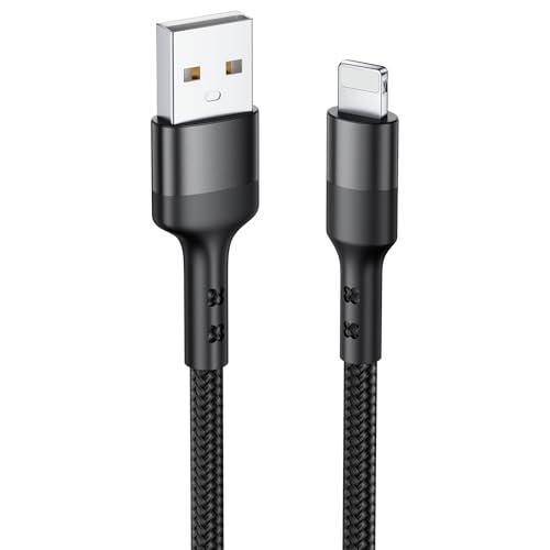 Baileku Cavo iPhone, 1M Cavo Lightning USB Certificato MFi Cavetto Caricatore iPhone Filo Carica Rapida Nylon Cavo Ricarica Caricabatterie per iPhone 14 13 12 11 Pro Max Mini XS XR X 8 7 6 SE, iPad