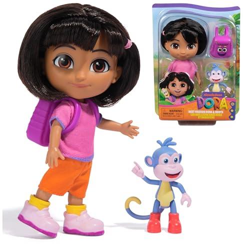 Dora, Set Dora e Boots Migliori amici, bambola da 15,2 cm con abiti, zainetto e personaggio Boots, giocattoli per bambine e bambini dai 3 anni in su