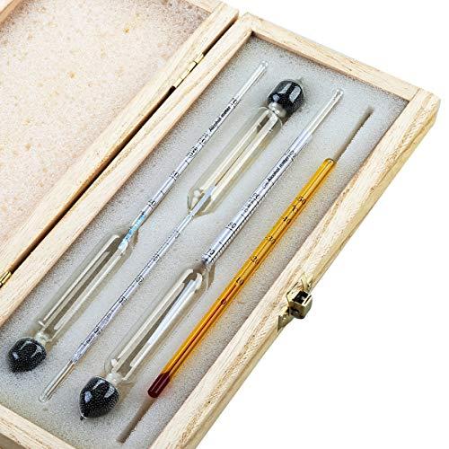 Tefeler, alcol tester, 3 pezzi, alcolometro, misura il contenuto alcolico 0 - 100 Vol%, alcol - vinometro + termometro per tutte i liquori, distillati, whisky, brandy, vodka, ecc