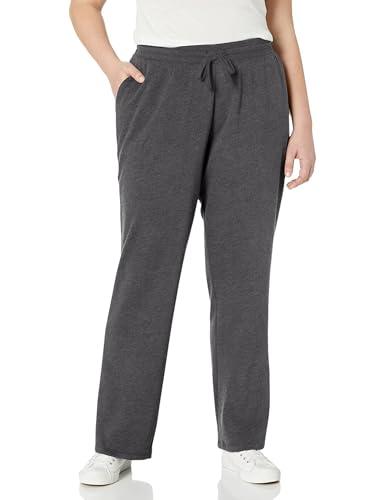 Amazon Essentials Pantaloni Tuta Da Donna A Gamba Dritta Con Coulisse, In Pile (Disponibili In Taglie Forti) Donna, Carbone Puntinato, L