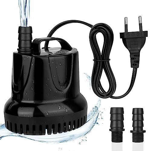 flintronic Pompa Acqua, Sommergibile Ultra-Silenzioso 25W 1200L/H Pompa per Acquario Fontane Acqua Sistemi di Circolazione per Terrari, Laghetto, Pesce Stagno,Ecc, Pompa Aspirante Inferiore