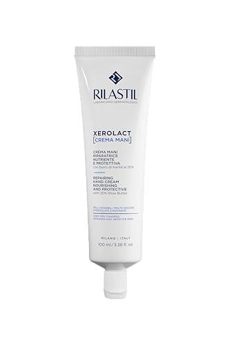 Rilastil Xerolact Crema Mani Riparatrice, Trattamento Restitutivo, Nutriente e Protettiva con Burro di Karité per Pelli Sensibili, Molto Secche, Confezione da 100ml
