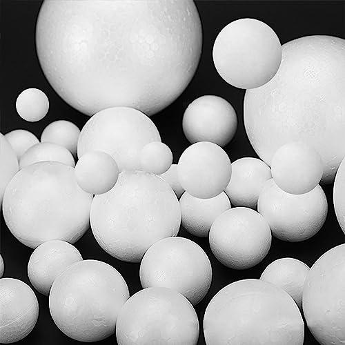 MINGZE 21 pezzi palla bianca di plastica della schiuma, utilizzata per i prodotti fai da te e Slime, palla della schiuma dell'artigianato, utilizzata per la decorazione di arti e mestieri fai bambini