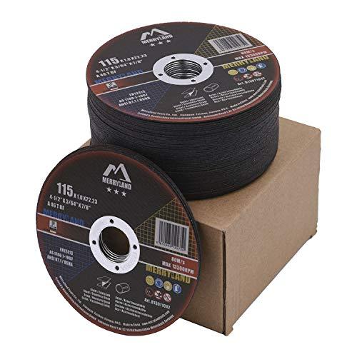 Merryland Dischi da Taglio 115 Ferro Metallo Acciaio INOX per Smerigliatrice Angolare, 115 X 1,0 mm Disco Flessibili 50 Pezzi, Bravo-line B13071042