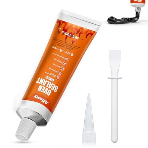 ALLONY Silicone Alta Temperatura, Colla Alte Temperature, Nero Adesivo Resistente al Calore, Calore Fino 1100 Gradi, Adatto per Sigillatura ad Alta Temperatura Vari Tipi di Guarnizione Forn