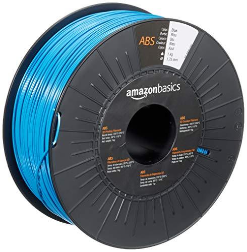 Amazon Basics Filamento per stampanti 3D, in ABS, 1.75 mm, blu, 1 kg per bobina