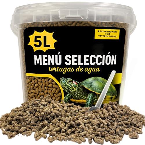 AF® - 5L Mangime Tartarughe Acqua, 1100 gr Cibo Tartarughe d'acqua | Menu Selezione con Ingredienti Naturali + Vitamine Essenziali + Ebook + Misurino | Mangime tartarughe terra