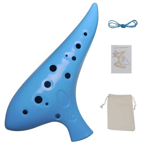 rayzm Ocarina in Plastica Alto C a 12 Fori, 13 Note in Do Maggiore, Strumento a Fiato Ocarina con Borsa per Principianti